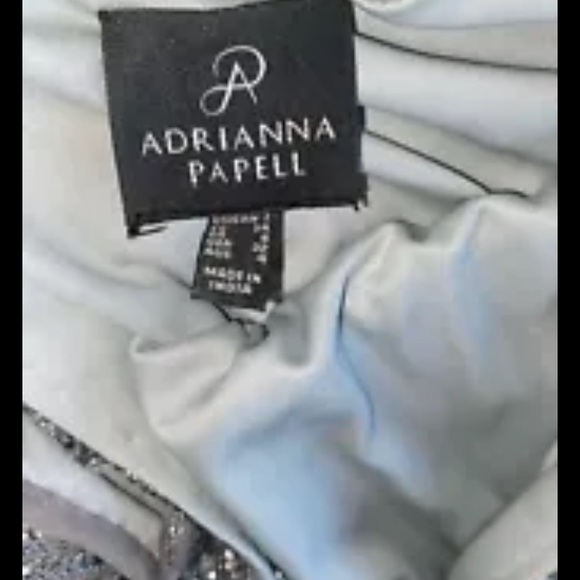 Adrianna Papell Silver Sequined Semi Formal Mini Dress Sleeveless Size 2 - Picture 5 of 10